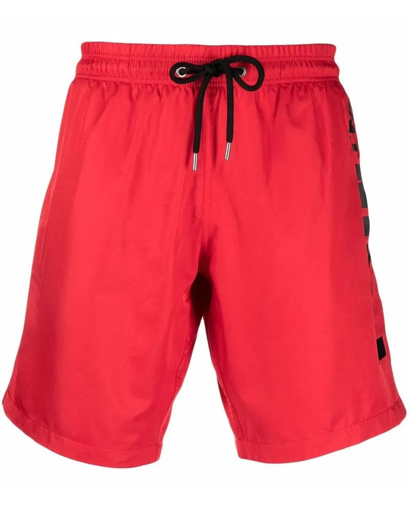 Philipp Plein Badeshorts mit Logo-Print - Rot Rot