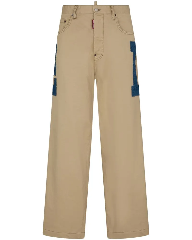 Dsquared2 Straight-Leg-Jeans mit Logo - Nude Nude