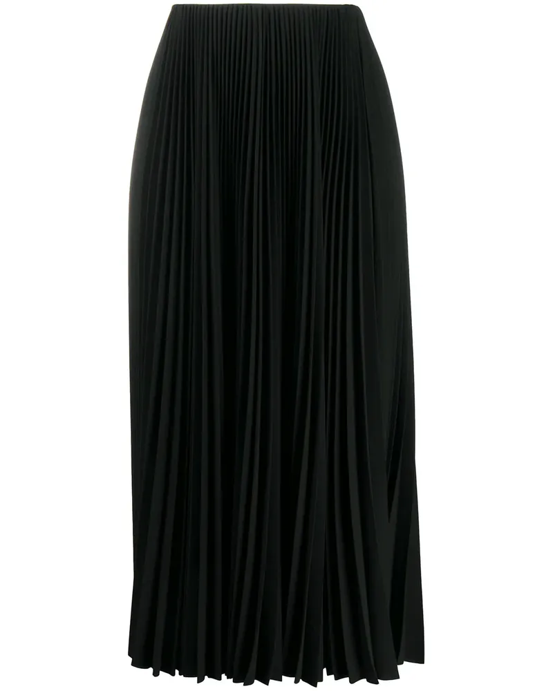 Balenciaga Plissierter Midirock - Schwarz Schwarz