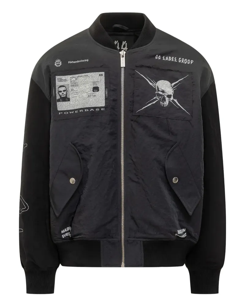 44 LABEL GROUP Bomberjacke mit Logo - Schwarz Schwarz