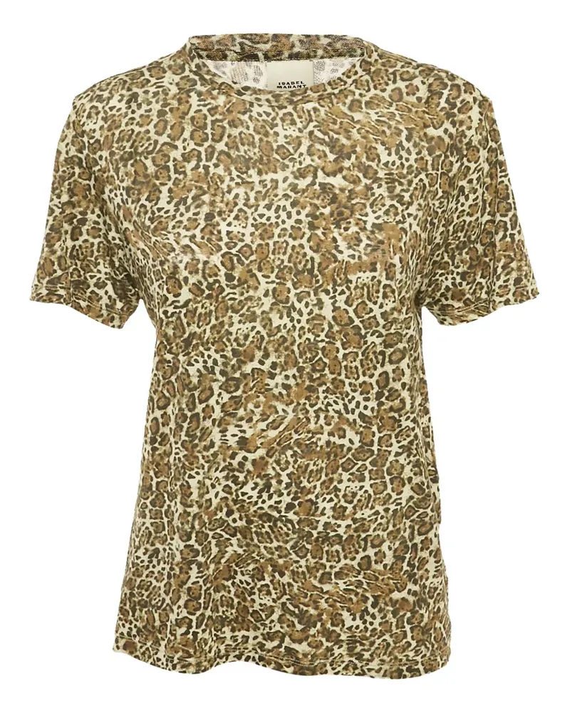 Isabel Marant 2020s T-Shirt mit Leoparden-Print - Grün Grün