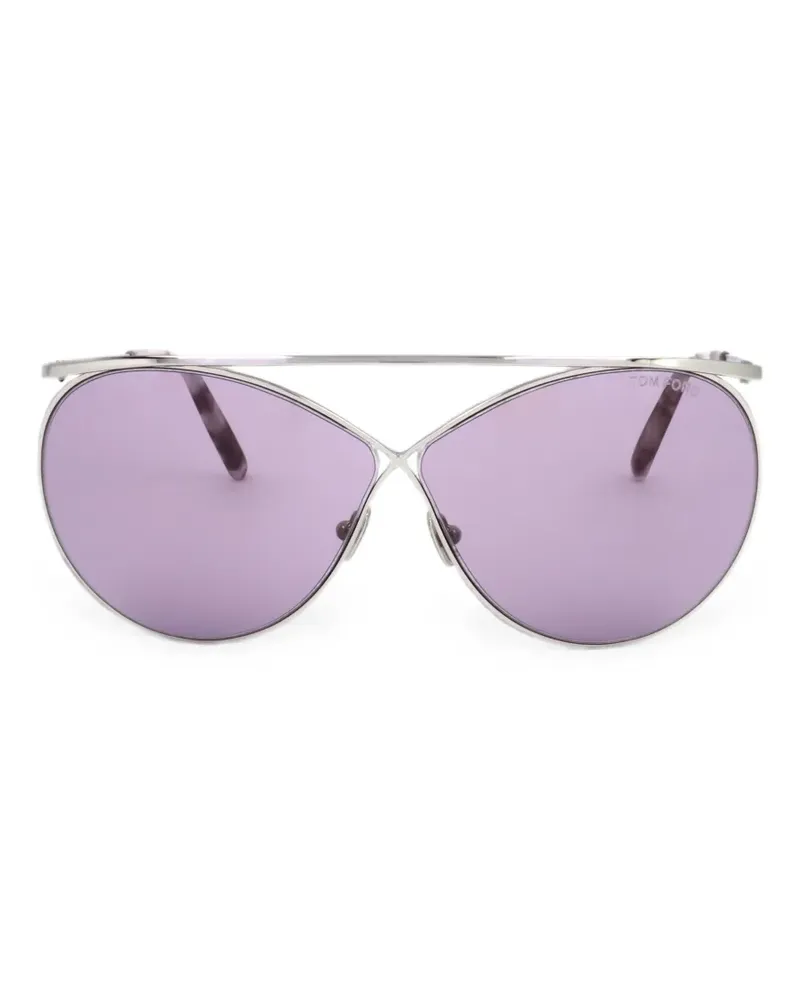 Tom Ford Pilotenbrille mit überkreuztem Gestell - Silber Silber