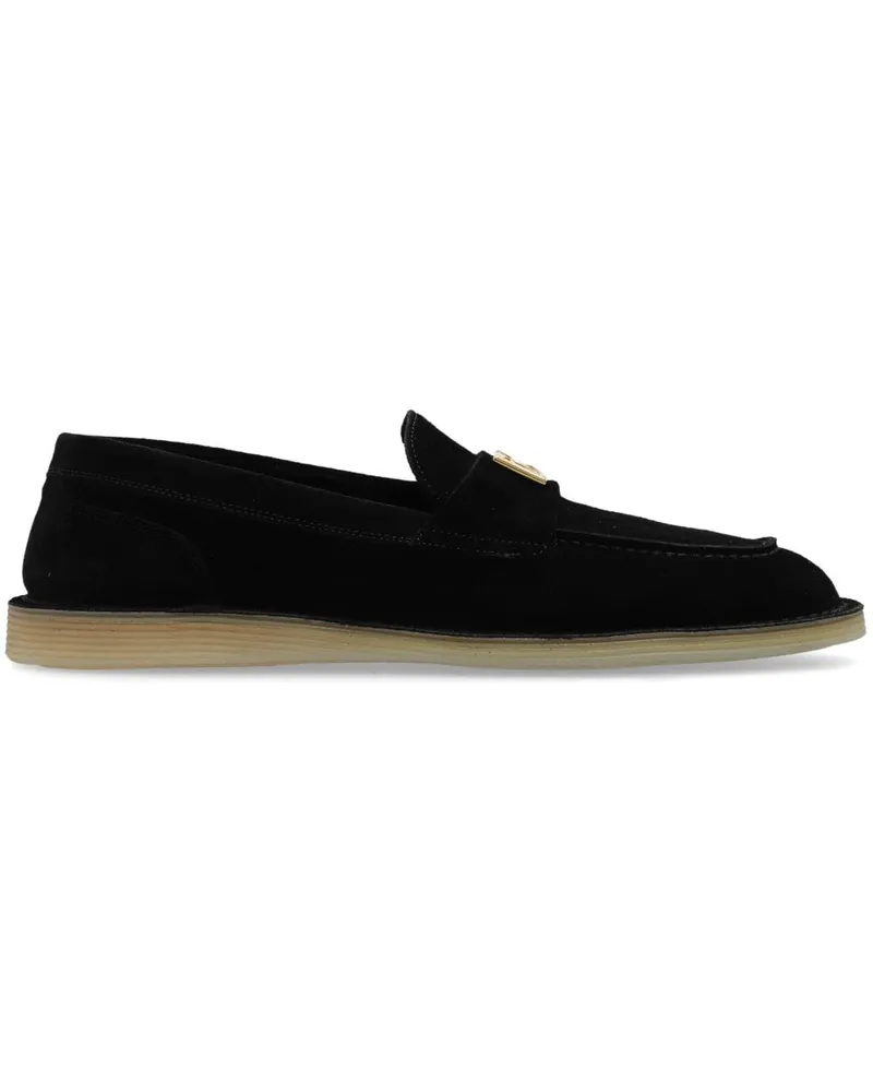 Dolce & Gabbana Loafer mit Logo Schwarz