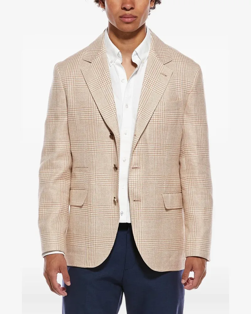 Brunello Cucinelli Sakko mit Karomuster - Orange Orange
