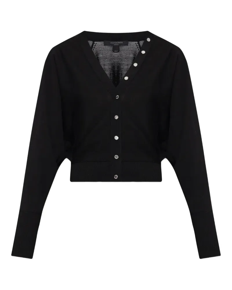 AllSaints Cardigan mit Druckknöpfen - Schwarz Schwarz