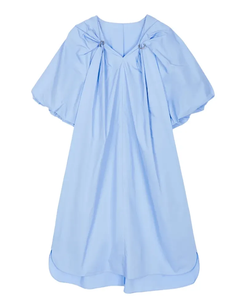 JNBY Kleid mit V-Ausschnitt und Ballonärmeln - Blau Blau