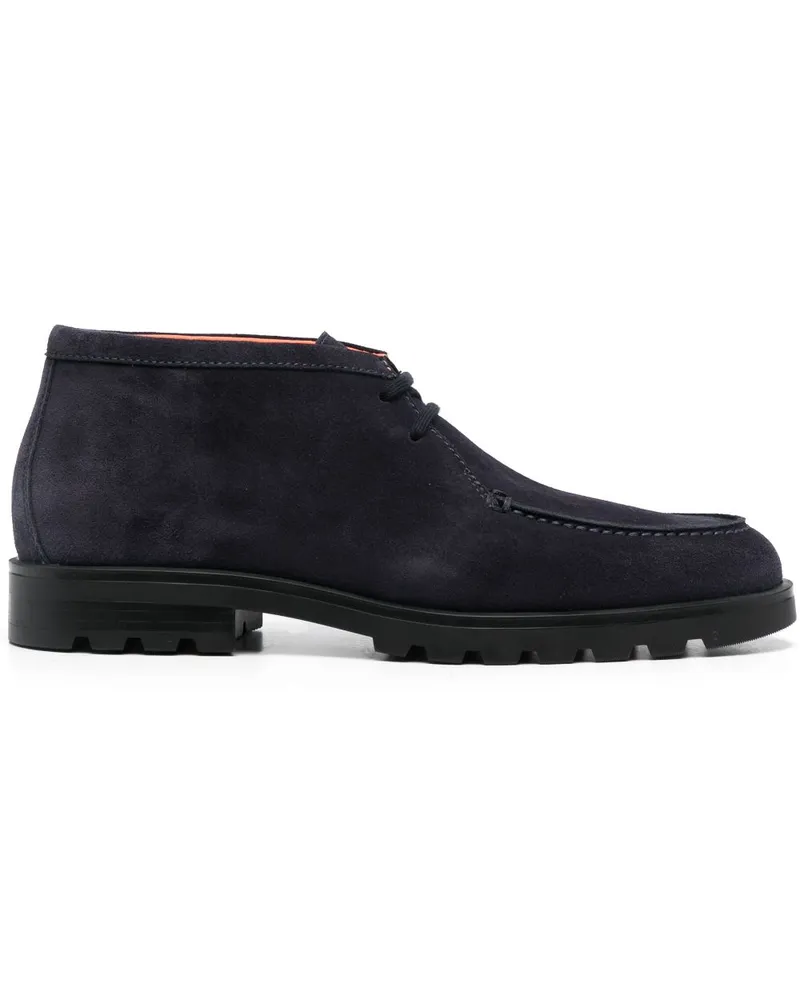 Santoni Rock Schnürstiefel aus Wildleder - Blau Blau