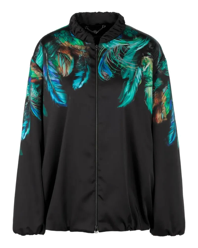 Marc Cain feather-print jacket - Schwarz Schwarz
