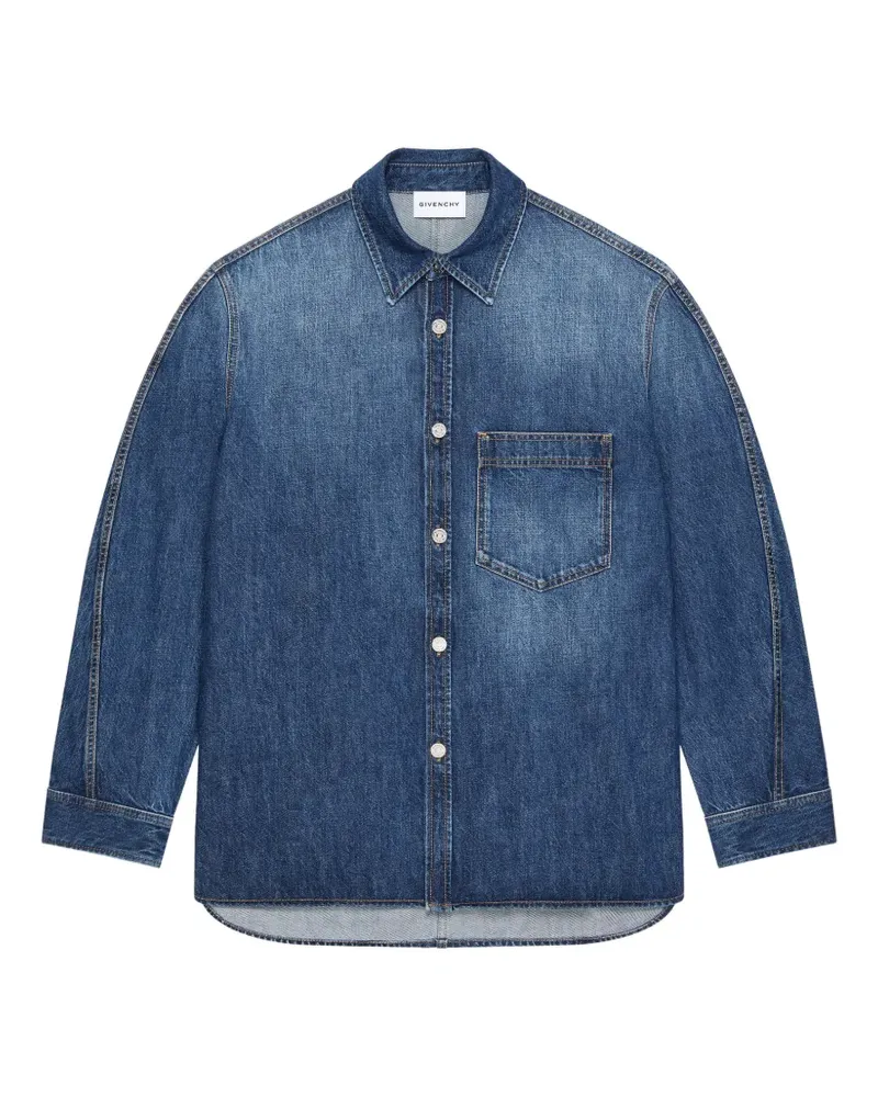 Givenchy Couture Seam Hemdjacke aus dunkelblauem Denim Blau
