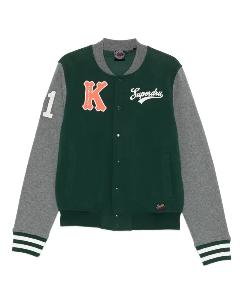 Superdry. Bomberjacke mit Logo-Print - Grün Grün