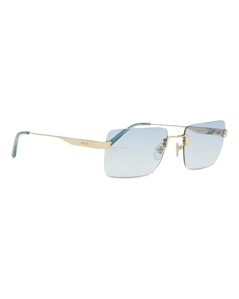 RHUDE Sonnenbrille mit eckigem Gestell - Gold Gold