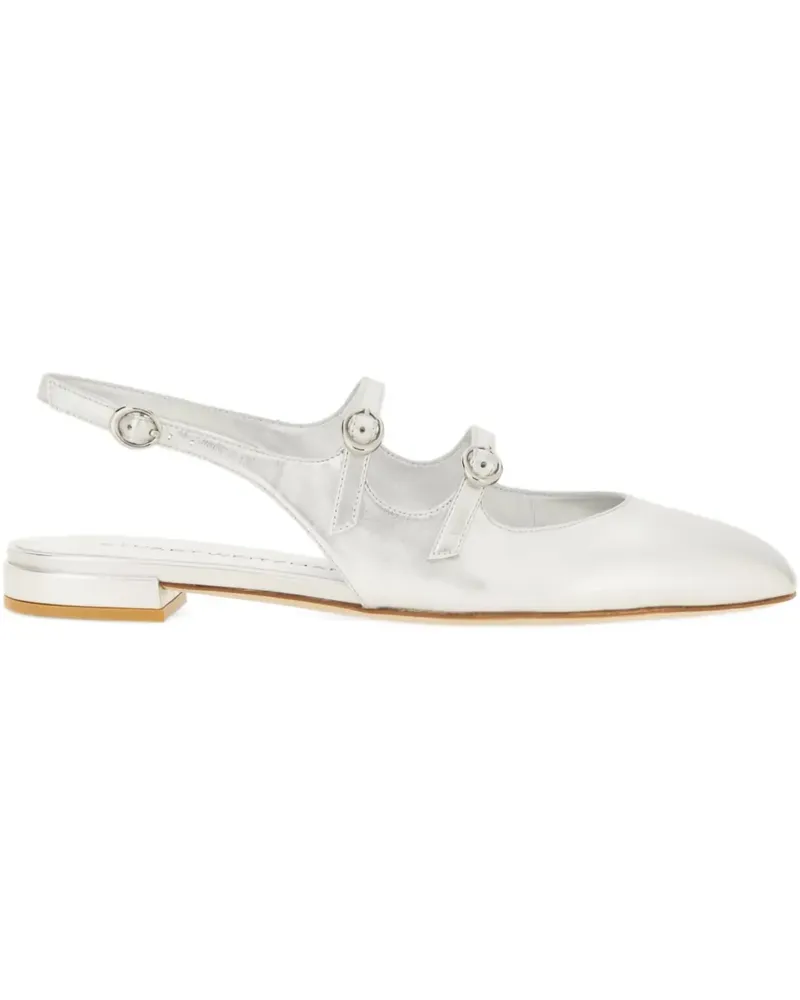 Stuart Weitzman buckle strap ballet flats - Silber Silber