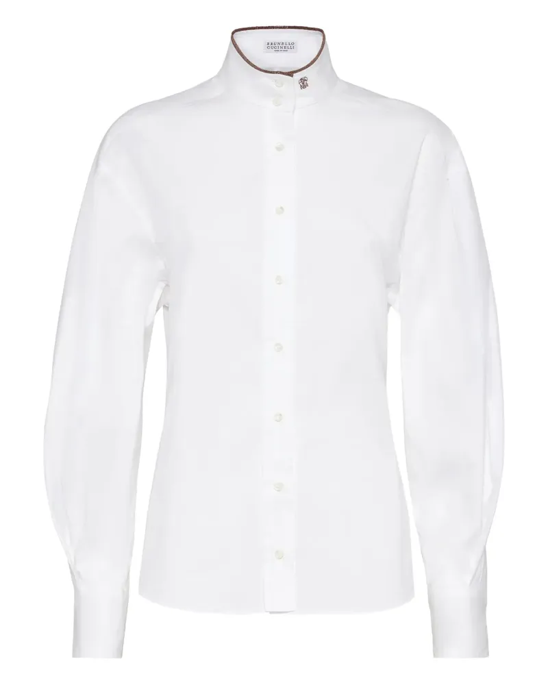 Brunello Cucinelli Hemd mit Stehkragen - Weiß Weiß