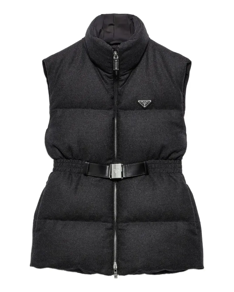 Prada Daunenweste aus Re-Wolle - Grau Grau