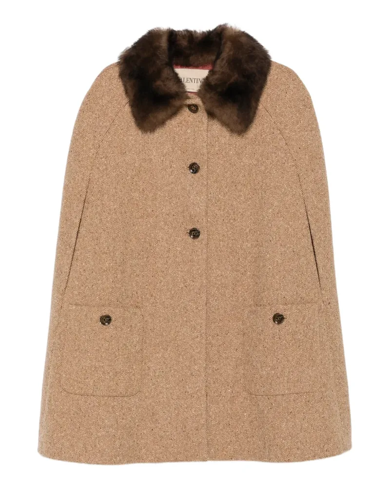 Valentino Garavani sleeveless tweed cape - Braun Braun