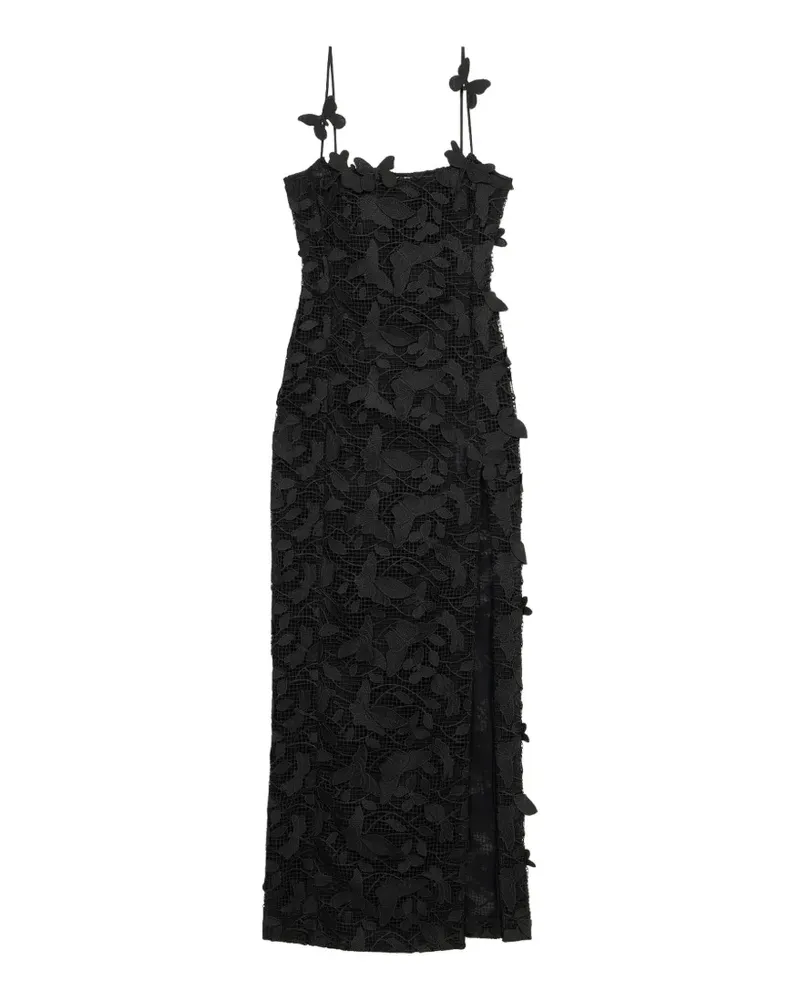 Blumarine Maxikleid mit Schmetterlingsapplikation - Schwarz Schwarz