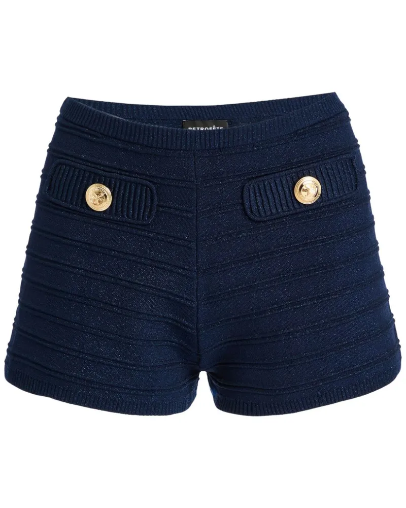 Retrofête Sandra Shorts aus geripptem Strick - Blau Blau