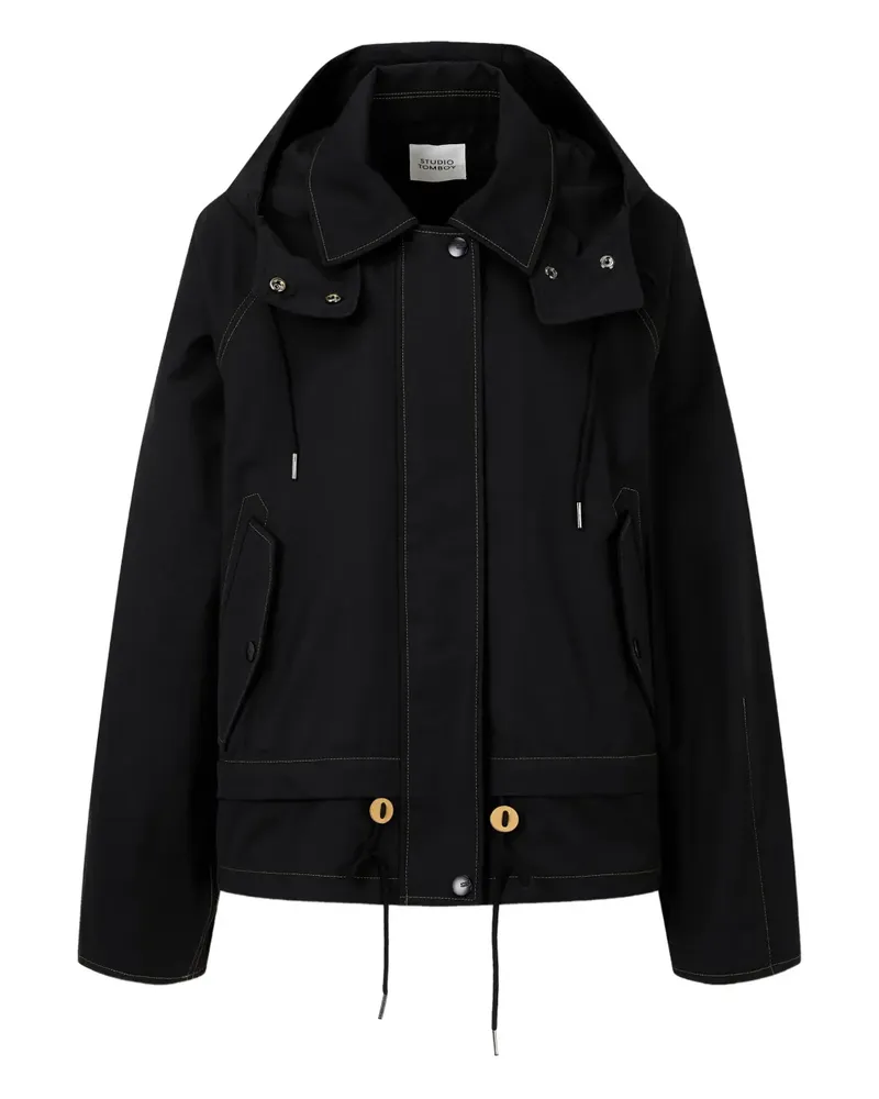 STUDIO TOMBOY Kapuzenjacke im Layering-Look - Schwarz Schwarz
