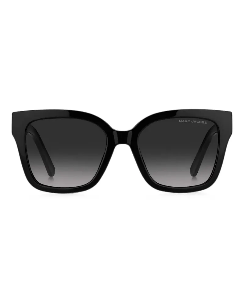 Marc Jacobs Eckige Sonnenbrille mit Logo-Prägung - Schwarz Schwarz