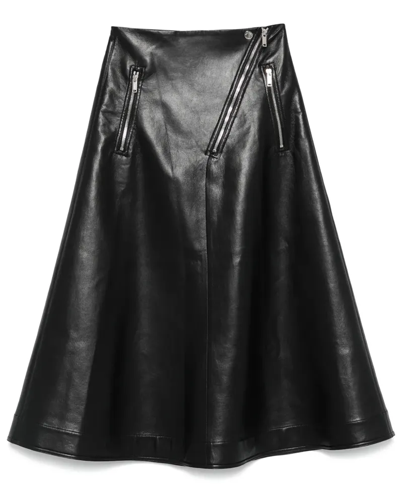 Nanushka Midirock aus Faux-Leder - Schwarz Schwarz