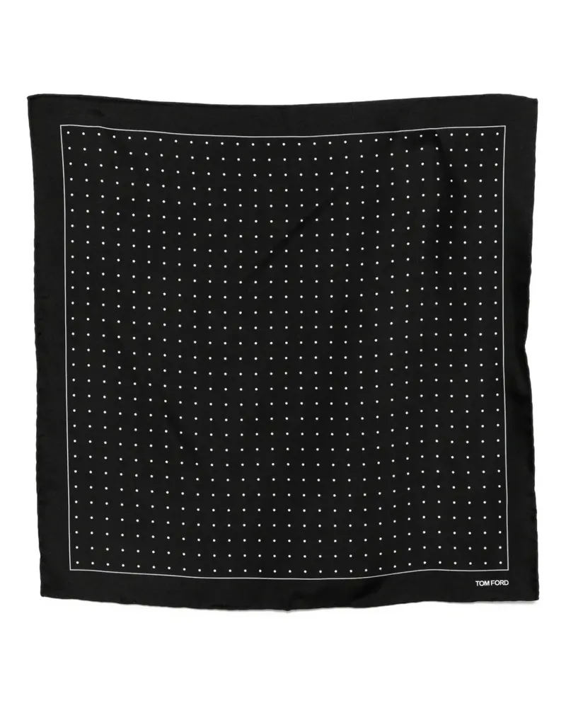 Tom Ford Einstecktuch mit Polka Dots - Schwarz Schwarz