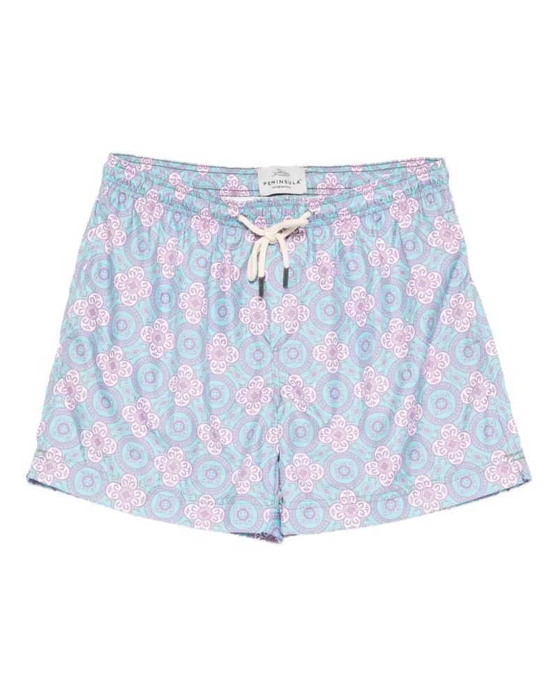PENINSULA Badeshorts mit Blumenmuster - Grün Grün