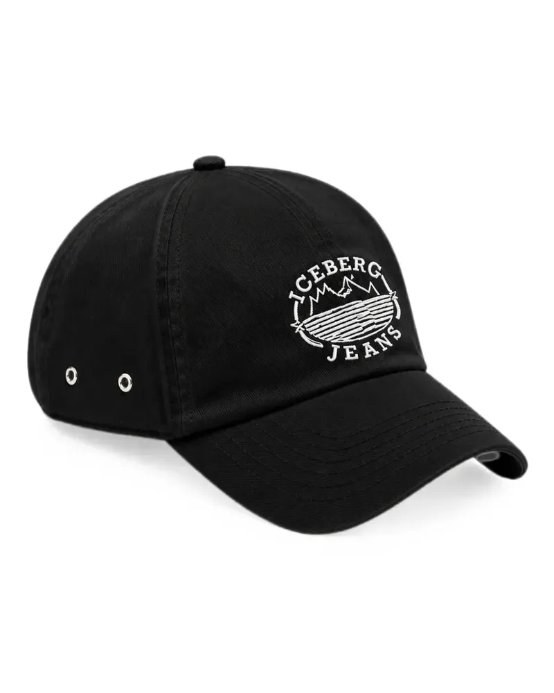 Iceberg logo-embroidered baseball cap - Schwarz Schwarz