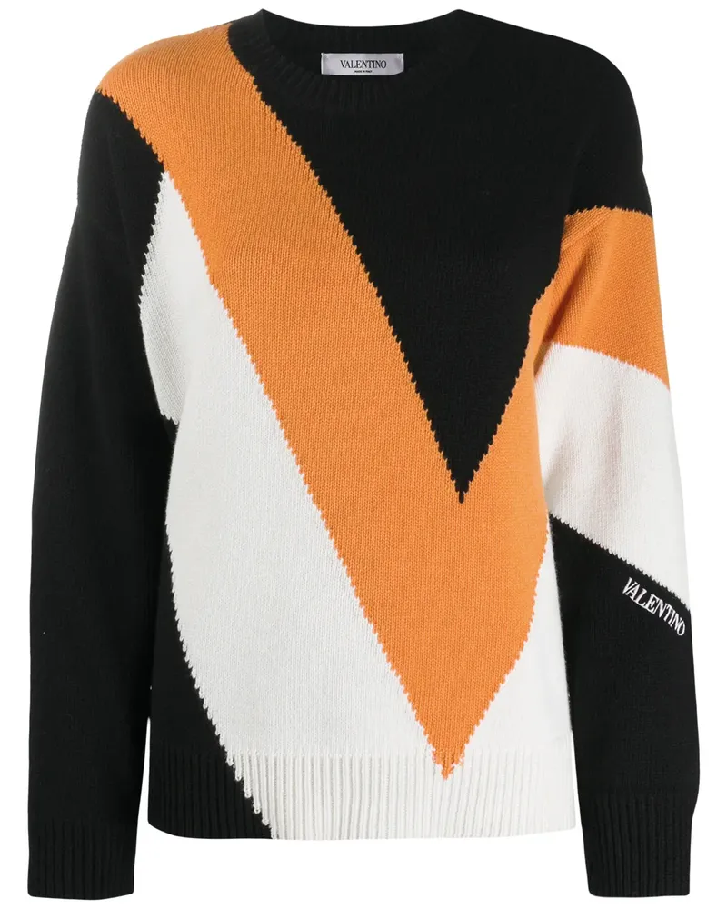 Valentino Garavani Klassischer Intarsien-Strickpullover - Schwarz Schwarz