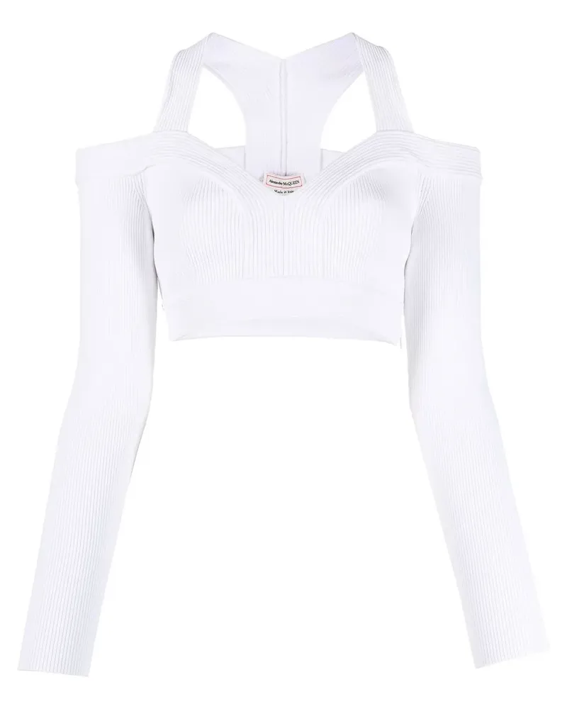 Alexander McQueen Strickoberteil mit Cut-Out - Weiß Weiß