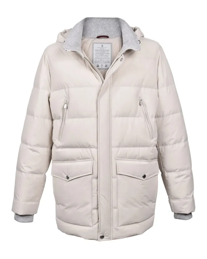 Brunello Cucinelli Gefütterte Kapuzenjacke - Weiß Weiß