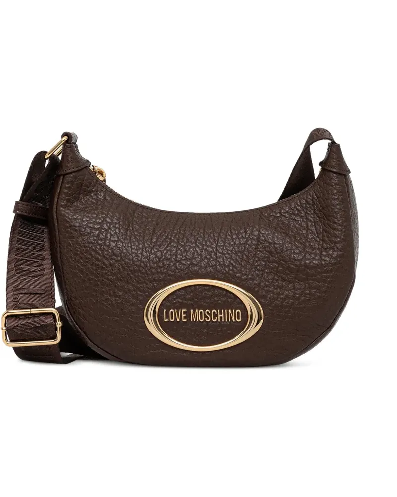 Moschino Umhängetasche mit ovalem Logo - Braun Braun