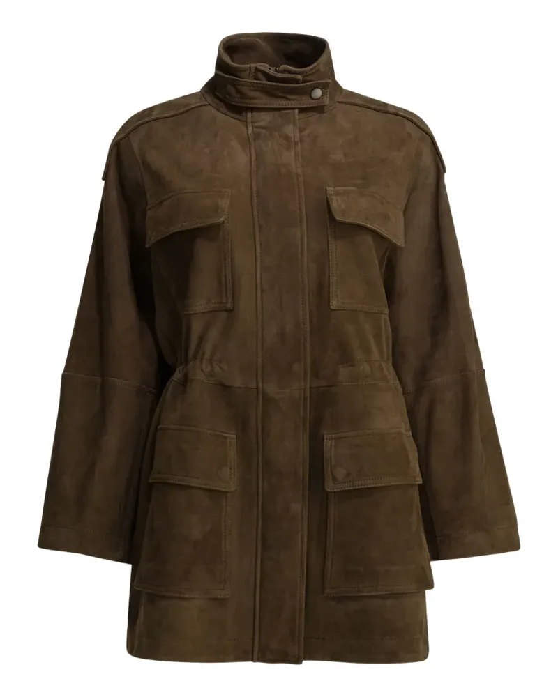 Brunello Cucinelli pocket leather coat - Braun Braun