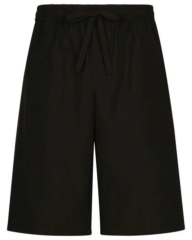 Dolce & Gabbana Shorts mit Logo-Schild - Schwarz Schwarz