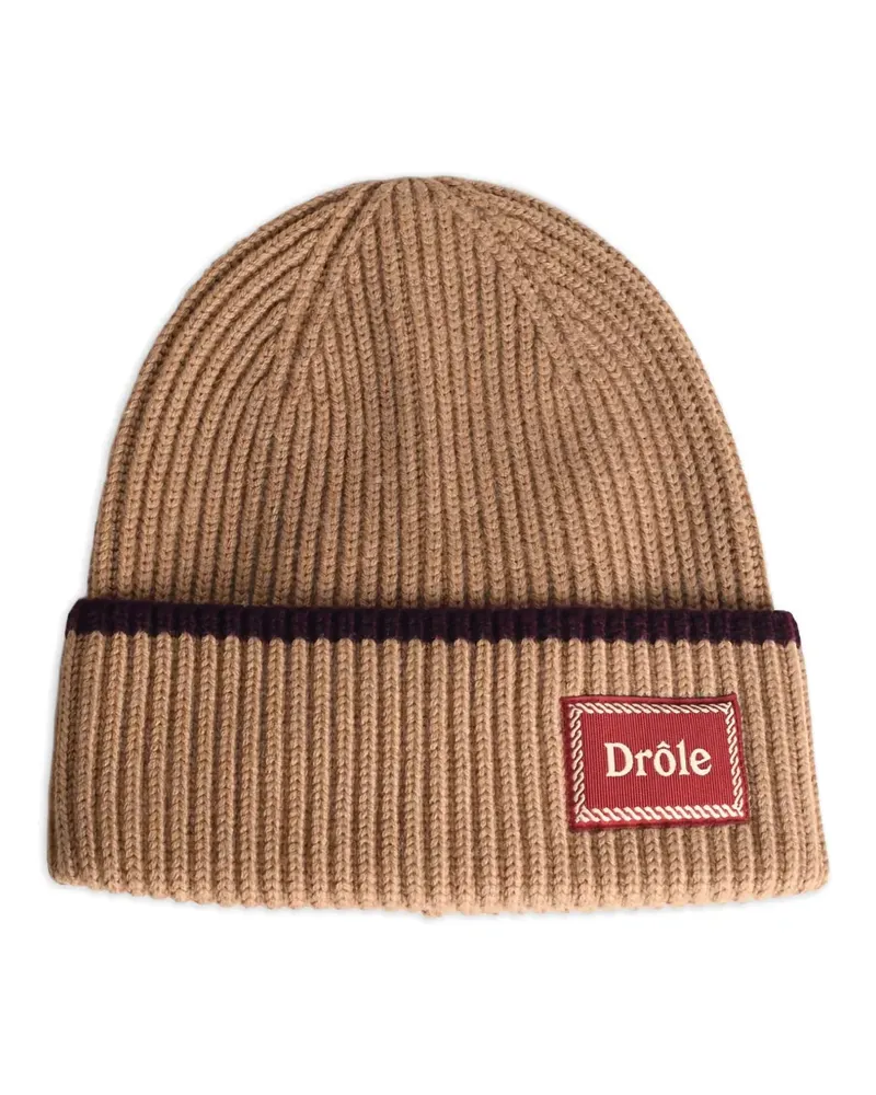 Drôle de Monsieur Gewebte Beanie mit Streifen - Braun Braun