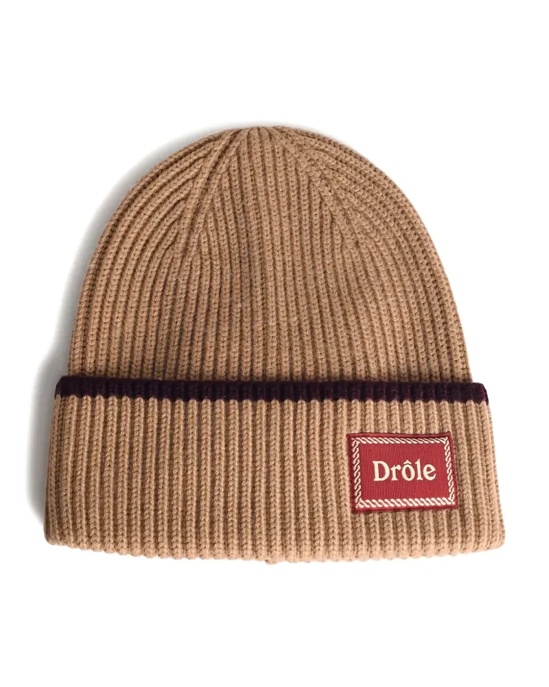 Drôle de Monsieur Gewebte Beanie mit Streifen - Braun Braun