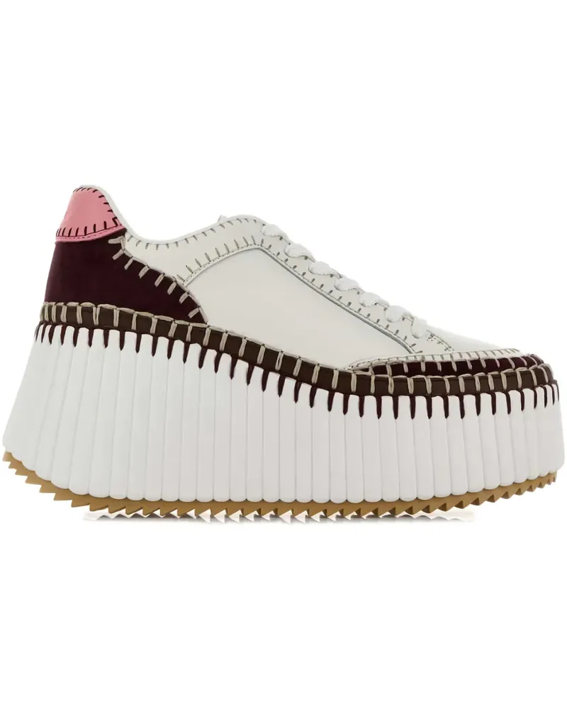 Chloé Nama Plateau-Sneakers 60mm - Weiß Weiß