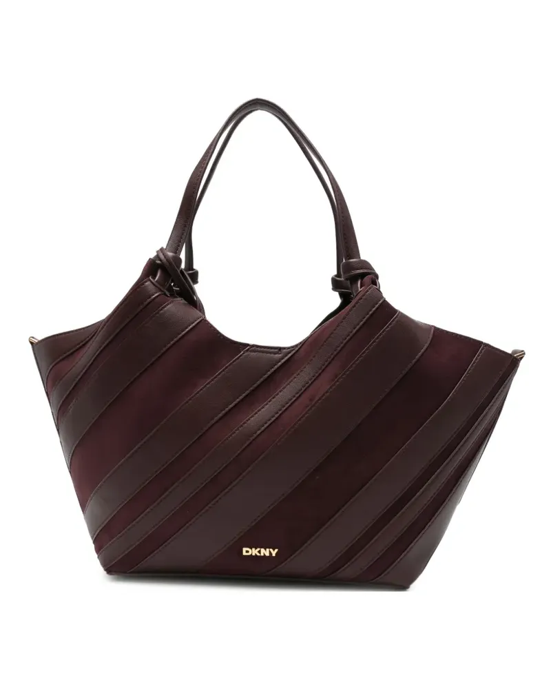 DKNY Mittelgroßer Paula Tote Bag mit diagonalen Streifen - Violett Violett