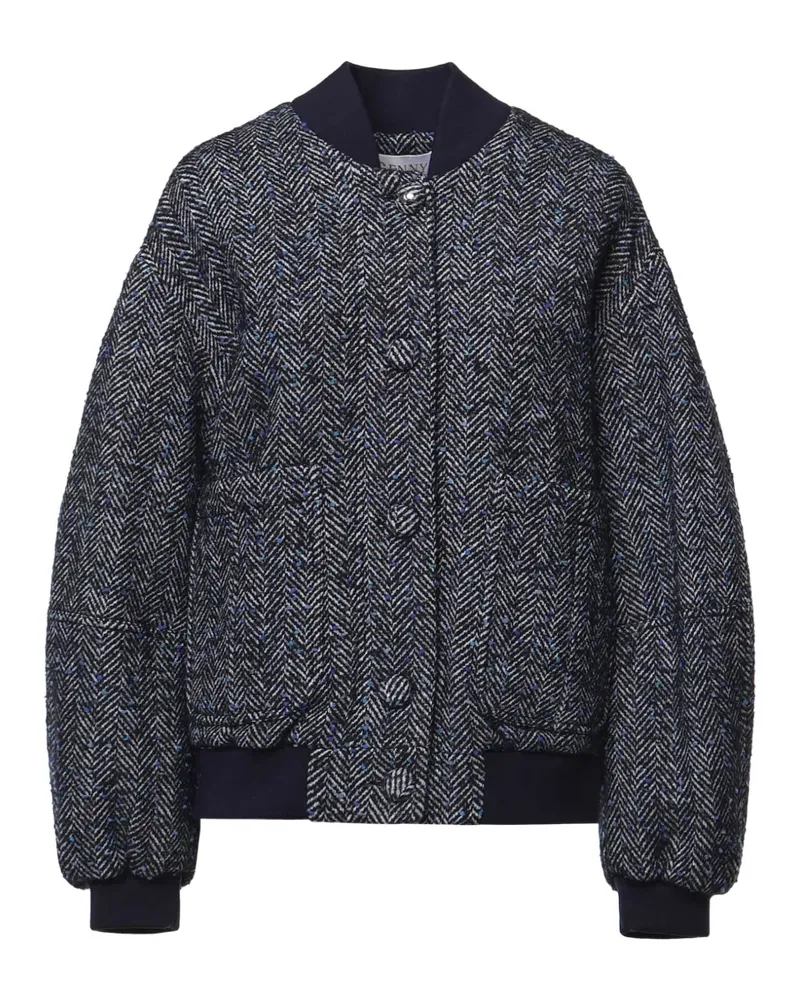 Genny Bomberjacke mit Fischgrätenmuster - Blau Blau