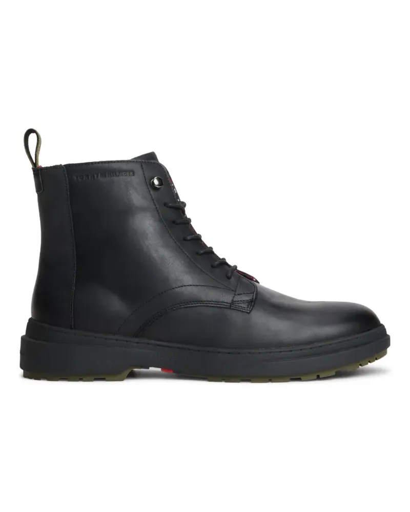 Tommy Hilfiger Schnürstiefel aus Leder - Schwarz Schwarz