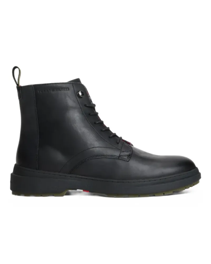 Tommy Hilfiger lace-up leather boots - Schwarz Schwarz