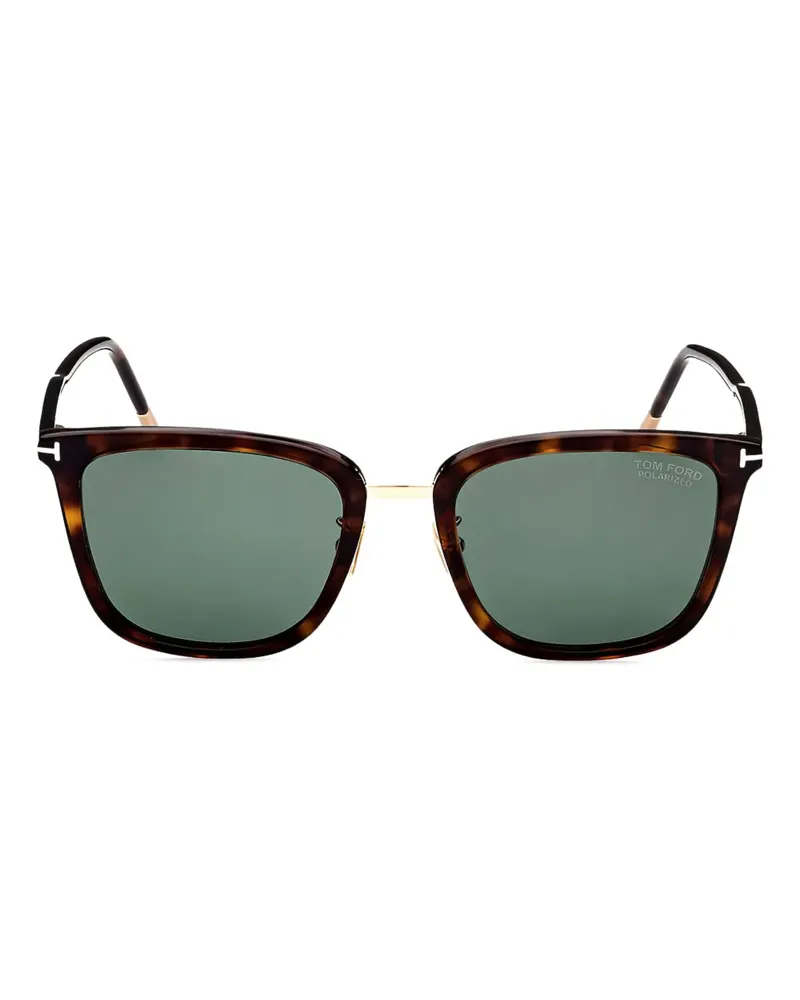 Tom Ford Sonnenbrille mit eckigem Gestell - Braun Braun