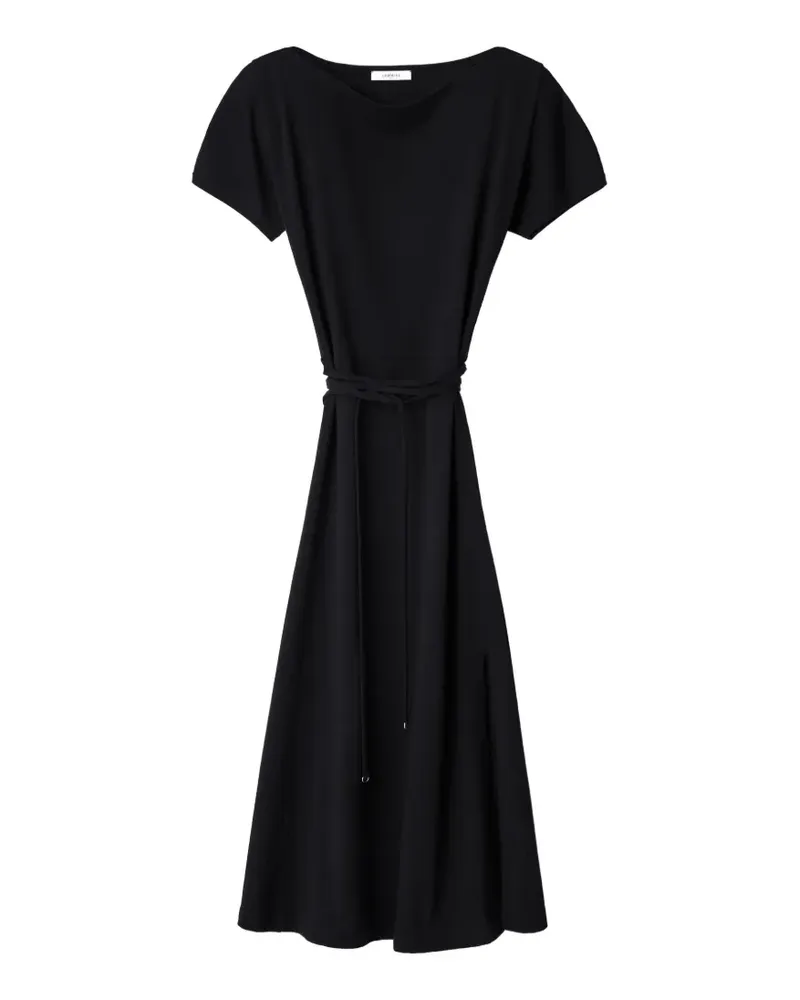 Christophe Lemaire belted dress in heavy cotton jersey - Schwarz Schwarz