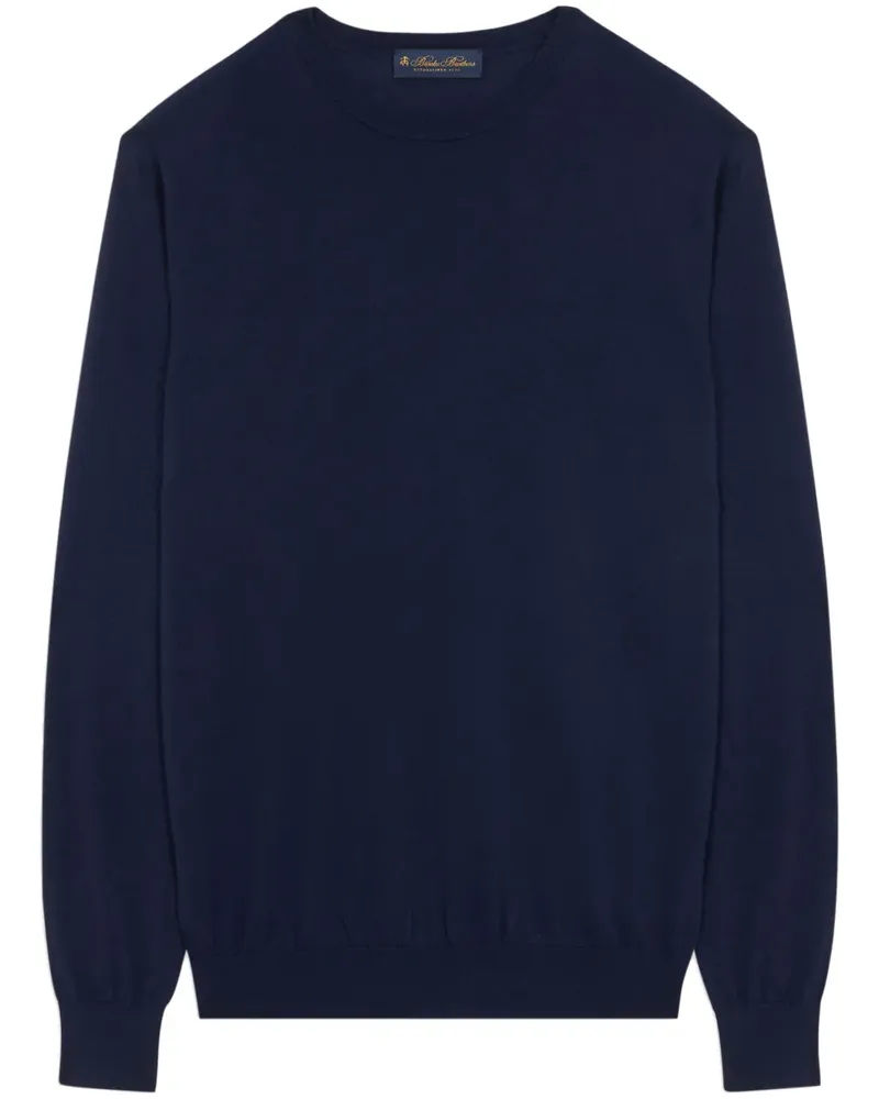 Brooks Brothers Fein gestrickter Pullover - Blau Blau