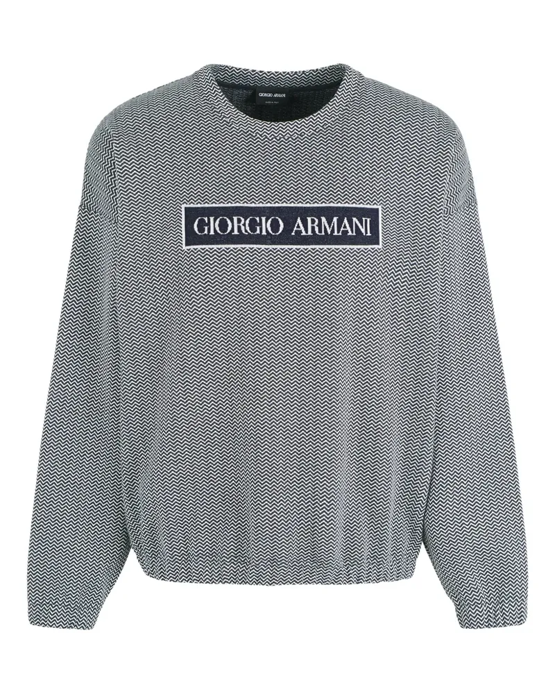 Giorgio Armani chevron-jacquard sweatshirt - Grau Grau