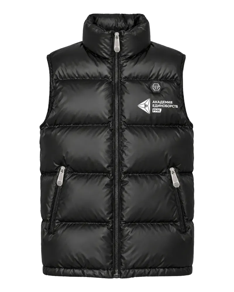 Philipp Plein Gefütterte Weste - Schwarz Schwarz