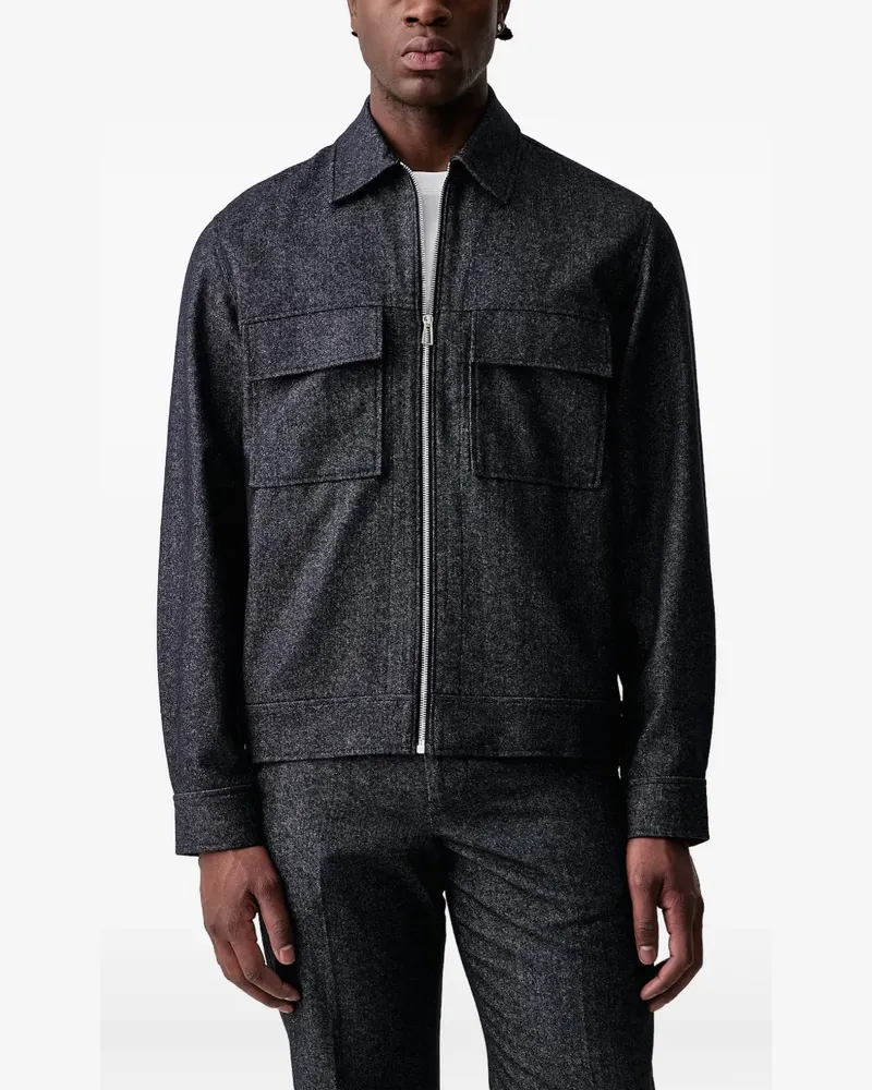 Paul Smith flannel zip-up jacket - Blau Blau