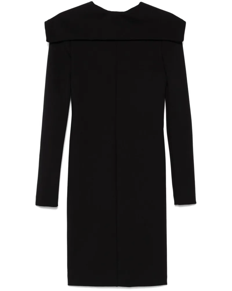 Philosophy Di Lorenzo Serafini Midikleid mit umgeschlagenem Ausschnitt - Schwarz Schwarz