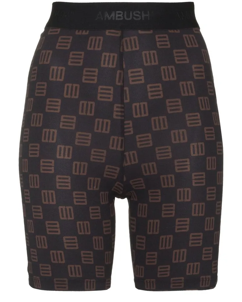 AMBUSH Radlerhose mit Monogramm-Print - Schwarz Schwarz