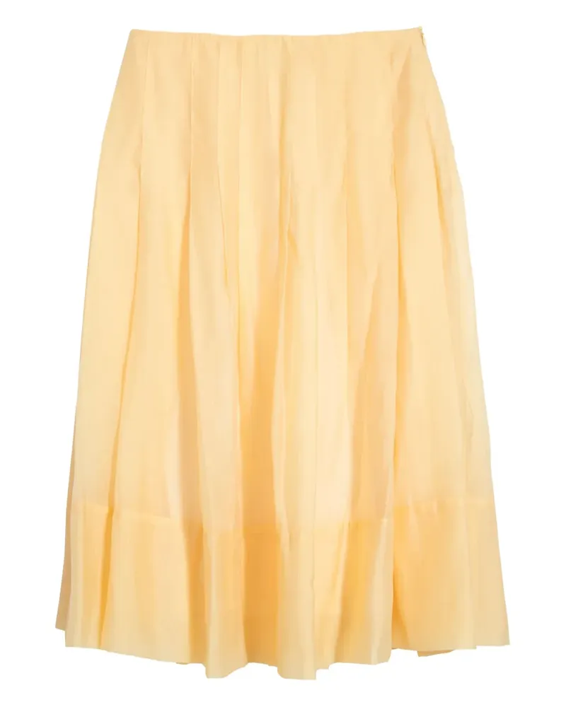 ISOLDA Horizonte Espelhado pleated midi skirt - Gelb Gelb
