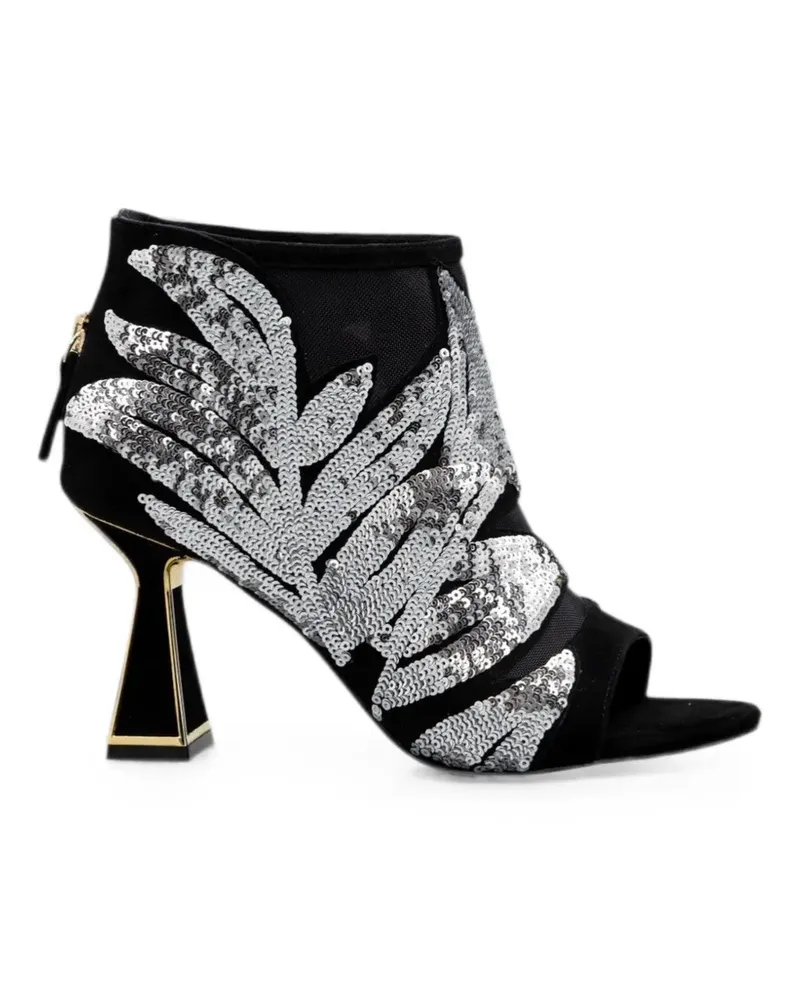 Kat Maconie Peeptoe-Sandalen mit Pailletten - Schwarz Schwarz